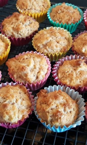 Apple maple mini muffins ready to eat