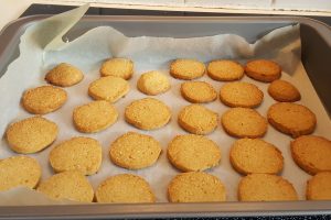 Parmesan oatcakes fresh out of the oven